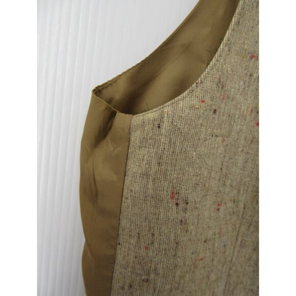 VINTAGE Yves Saint Laurent Waistcoat Vest Small Wool Tweed Speckled * - Picture 6 of 11
